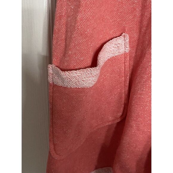 Stan Herman Robe Cotton Towel Like Feel ONE SIZE Missy Pink Pockets Hood - Picture 6 of 9
